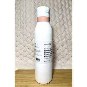 Owala 24oz FreeSip Stainless Steel Bottle - Shy Marshmallow Sleek White NEW READ